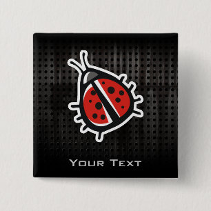 Cute Ladybug; Cool 2 Inch Square Button