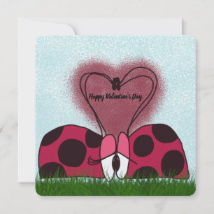Cute Ladybug Couple Holiday Card