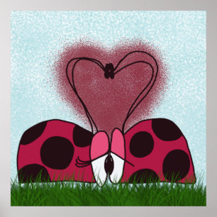 Cute Ladybug Couple Poster
