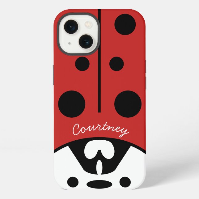 Cute Ladybug Customizable iPhone Case (Back)