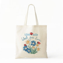 Cute Ladybug Daffodils WildFlowers Spring Tote Bag