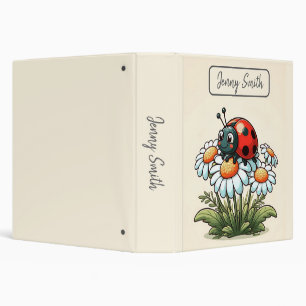 Cute Ladybug Daisies Binder