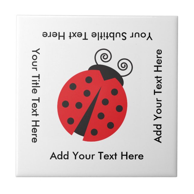 Cute Ladybug Drawing Tile (Front)