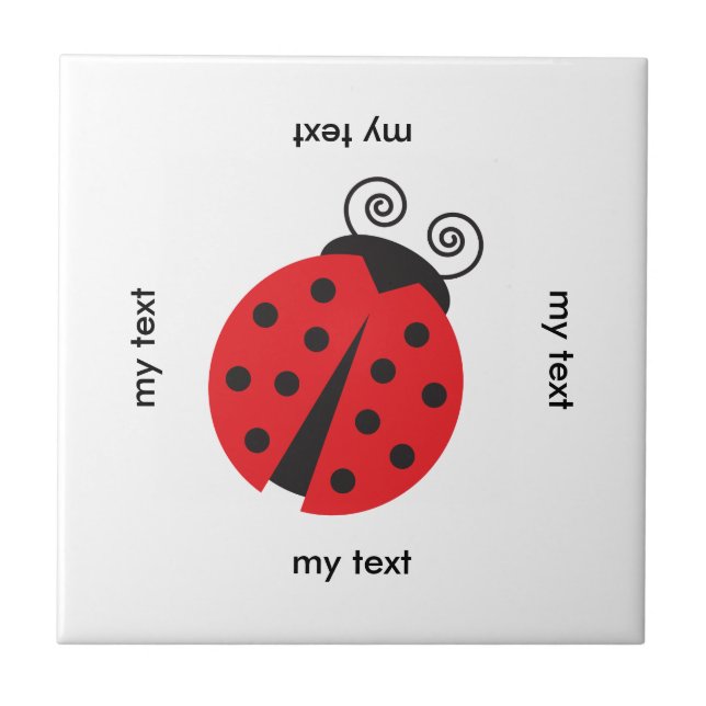 Cute Ladybug Drawing Tile (Front)