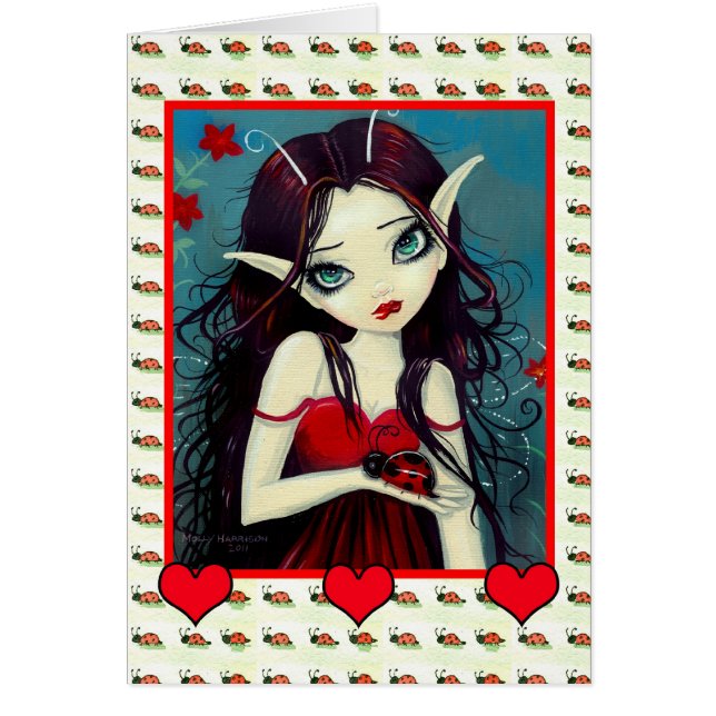 Cute Ladybug Fairy Card (Front)