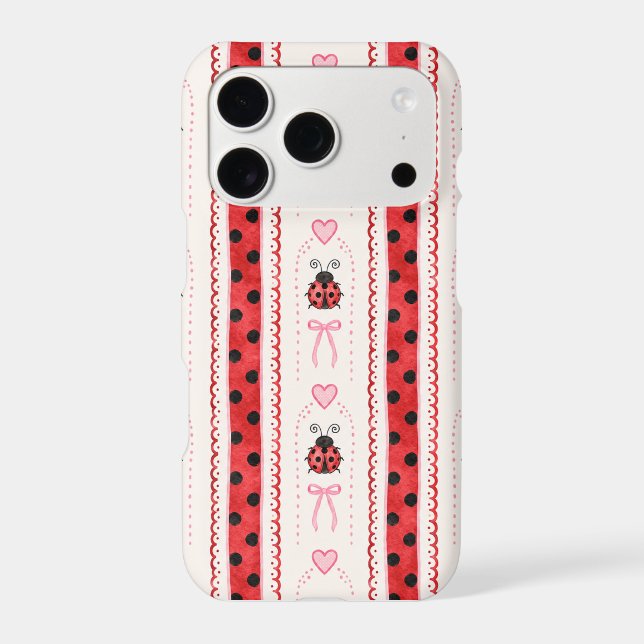 Cute Ladybug Floral iPhone Case (Back)