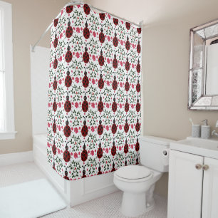 Cute Ladybug Floral Seamless Pattern