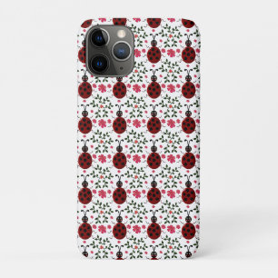 Cute Ladybug Floral Seamless Pattern iPhone 11 Pro Case