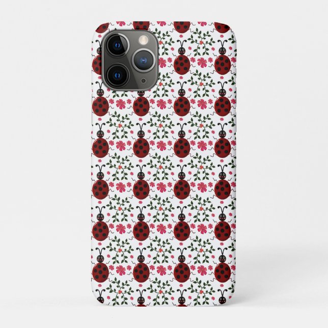 Cute Ladybug Floral Seamless Pattern   Case-Mate iPhone Case (Back)