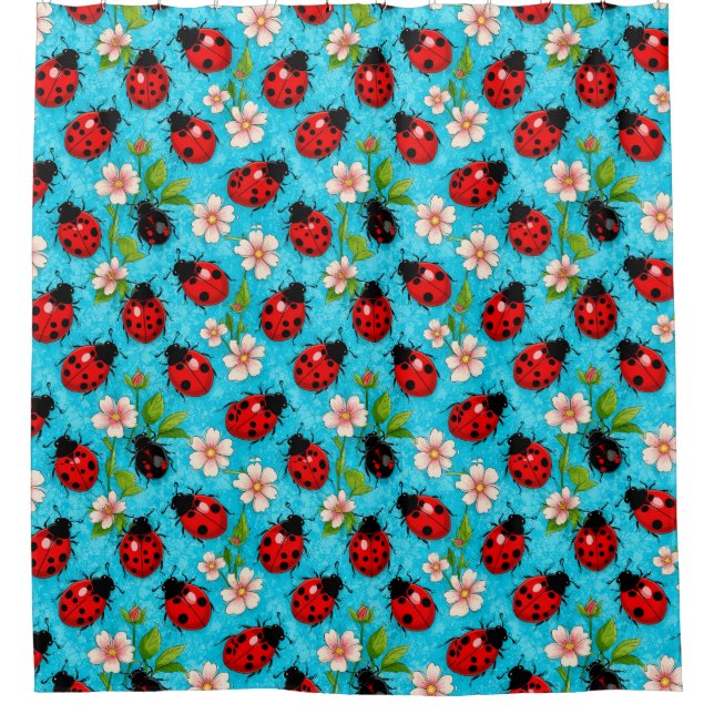 Cute Ladybug Floral Theme For Spring Decor (Front)