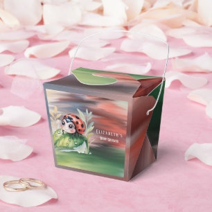 Cute Ladybug Girl Baby Shower Favor Box