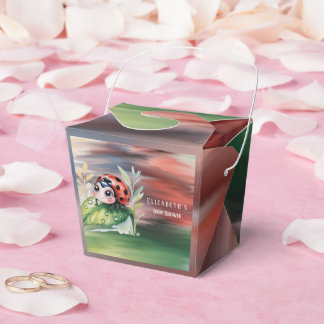 Cute Ladybug Girl Baby Shower  Favor Box