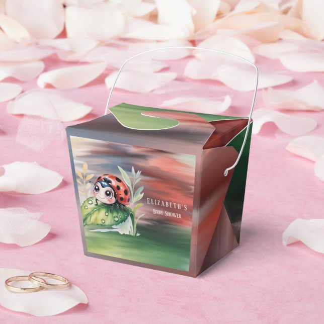 Cute Ladybug Girl Baby Shower  Favor Box (Wedding)