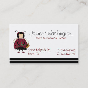 Cute Ladybug Girl Mommy Card