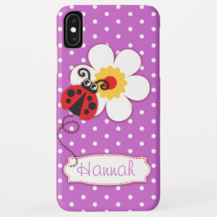 Cute ladybug girls name purple ipod touch case