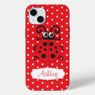 Cute ladybug girls name red  iPhone 15 mini case