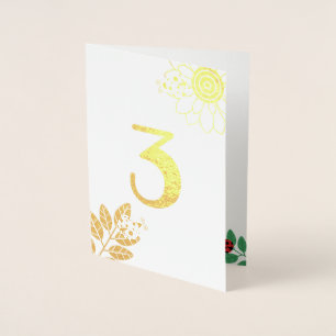 Cute Ladybug Gold Foil Number Birthday Card
