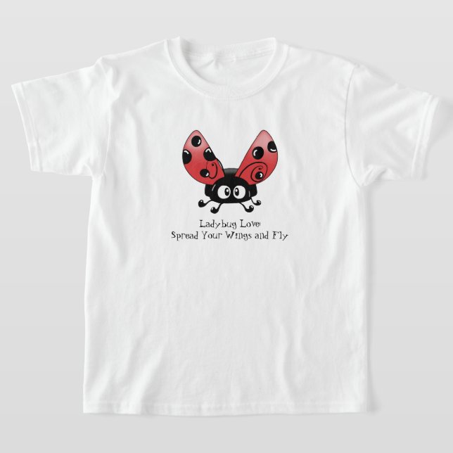 Cute Ladybug Graphic Tee Colorful Insect Design (Laydown)
