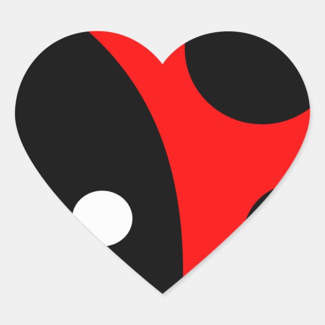 Cute ladybug heart sticker (Front)