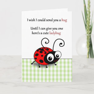 Cute Ladybug hug - miss you Card