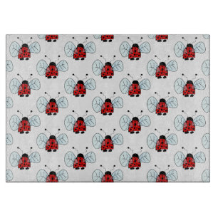Cute Ladybug Illustration Cutting Board