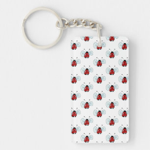 Cute Ladybug Illustration Keychain