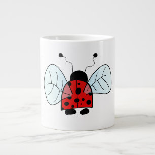 Cute Ladybug Illustration Large Coffee Mug
