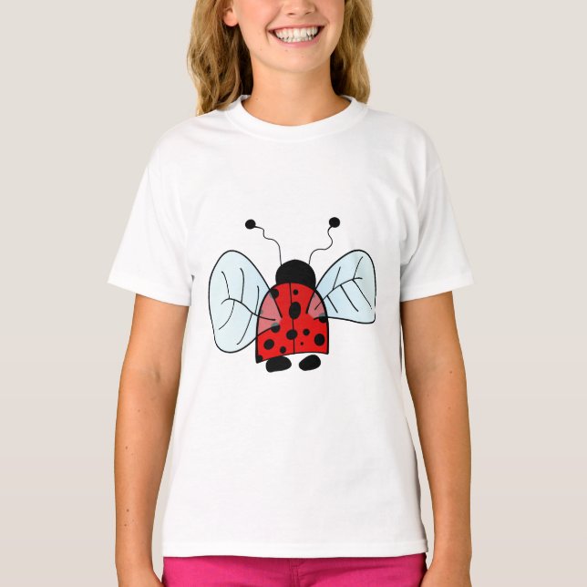 Cute Ladybug Illustration T-Shirt (Front)