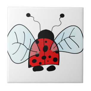 Cute Ladybug Illustration Tile
