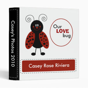 Cute Ladybug LOVE BUG black & red Photo Album #1 Binder