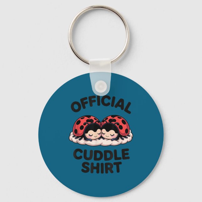 Cute Ladybug Love Cuddle  Keychain (Front)