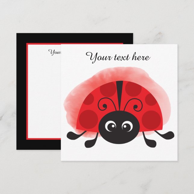 cute ladybug lover add text Note Card (Front/Back)