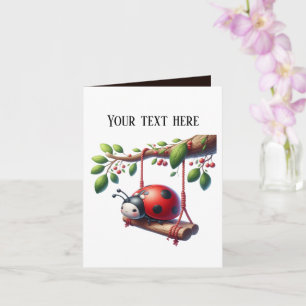 Cute ladybug lovers add message card