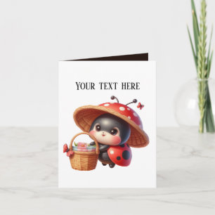 Cute ladybug lovers add message card