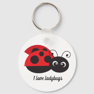 cute ladybug lovers add text keychain