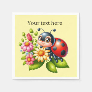 Cute ladybug lovers insect napkin
