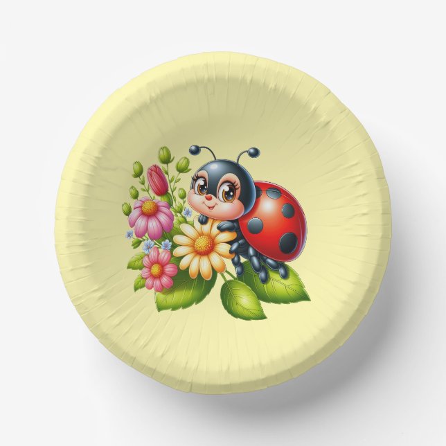 Cute ladybug lovers insect paper plate (Front)