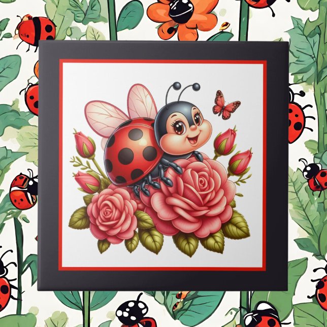 Cute ladybug lovers insect  tile (Creator Uploaded)