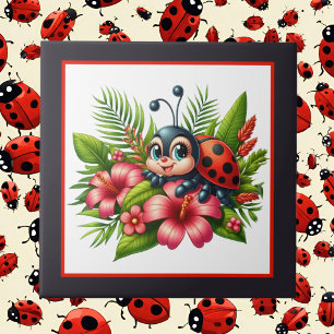 Cute ladybug lovers insect  tile