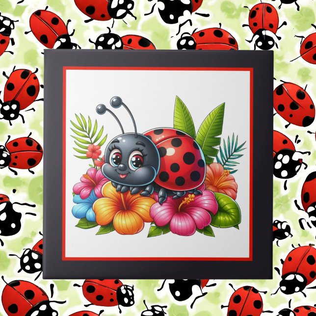 Cute ladybug lovers insect  tile (Creator Uploaded)
