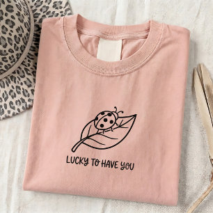Cute Ladybug Luck Quote SVG Graphic Tee for Her