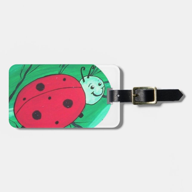 Cute Ladybug Luggage Tag (Front Horizontal)