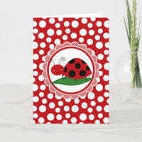 Cute Ladybug On A Leaf - Girls Red Black