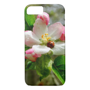 cute Ladybug on white Apple blossom flowers Case-Mate iPhone Case