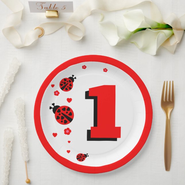 Cute Ladybug Paper Plate (Wedding)