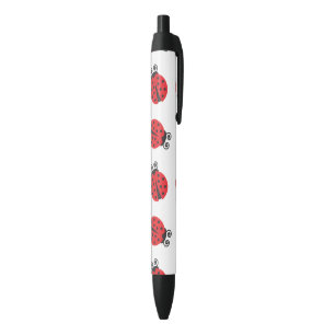 Cute Ladybug Pattern Black Ink Pen