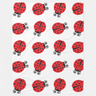 Cute Ladybug Pattern Fleece Blanket
