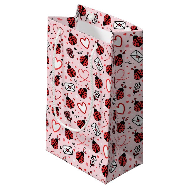 Cute Ladybug Pattern Gift Bag (Front Angled)