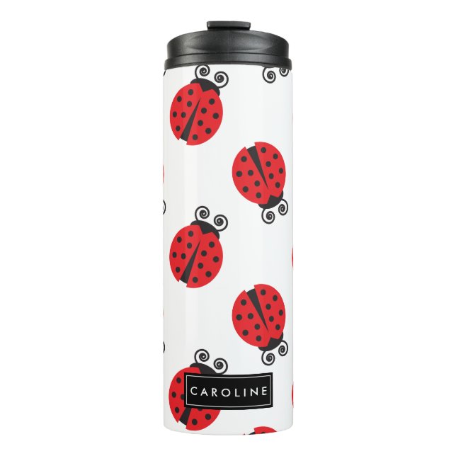 Cute Ladybug Pattern Thermal Tumbler (Front)
