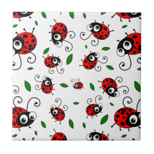 Cute ladybug pattern tile
